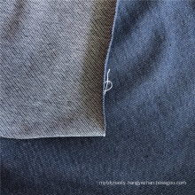 Casual style denim knit jersey 70%organic cotton 25%polyester 5%spandex jersey fabric for clothes sports like jeans and shirts